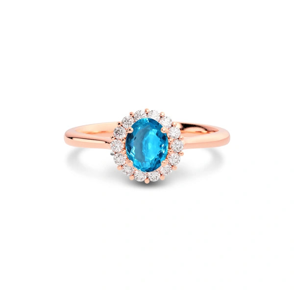 Blue Topaz Rose Gold Ring R35