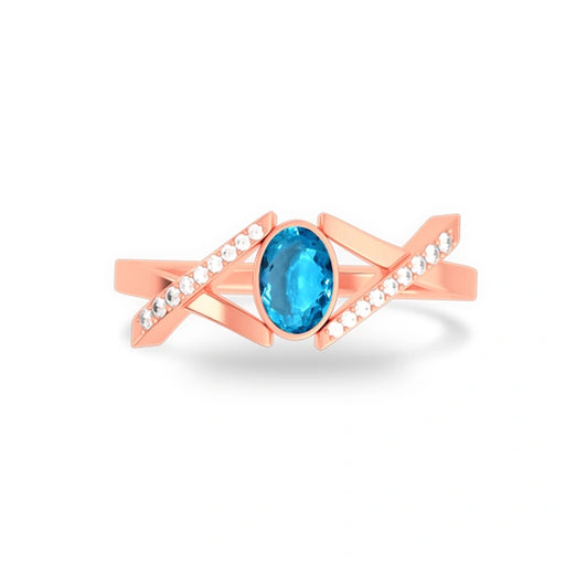 Blue Topaz Rose Gold Ring R36