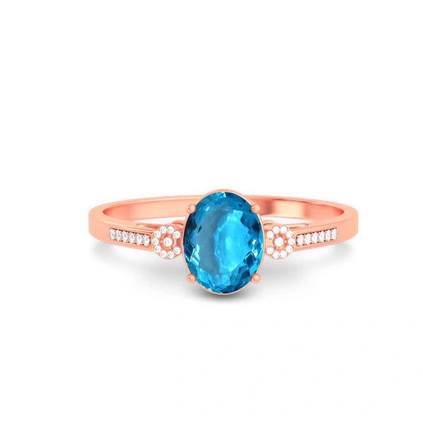 Blue Topaz Rose Gold Ring R37