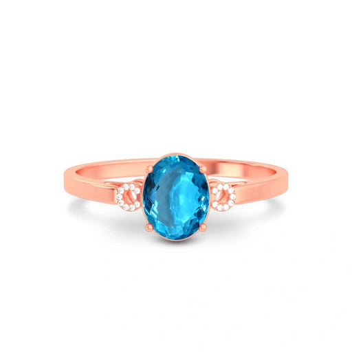 Blue Topaz Rose Gold Ring R38