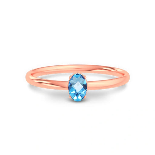 Blue Topaz Rose Gold Ring R39