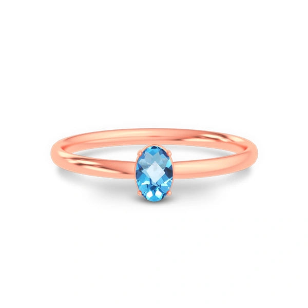 Blue Topaz Rose Gold Ring R39