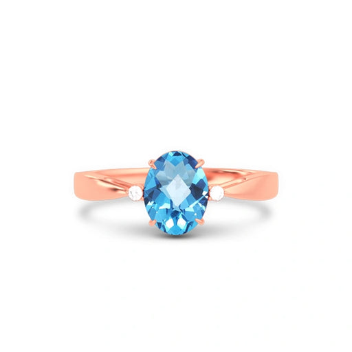 Blue Topaz Rose Gold Ring R42
