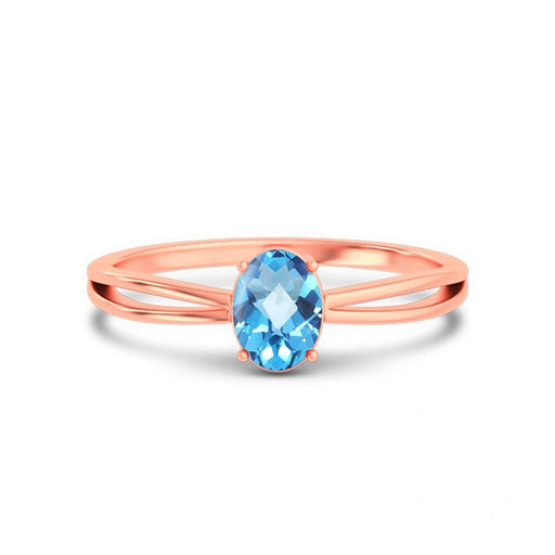 Blue Topaz Rose Gold Ring R43