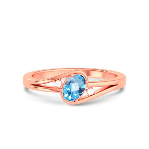 Blue Topaz Rose Gold Ring R44