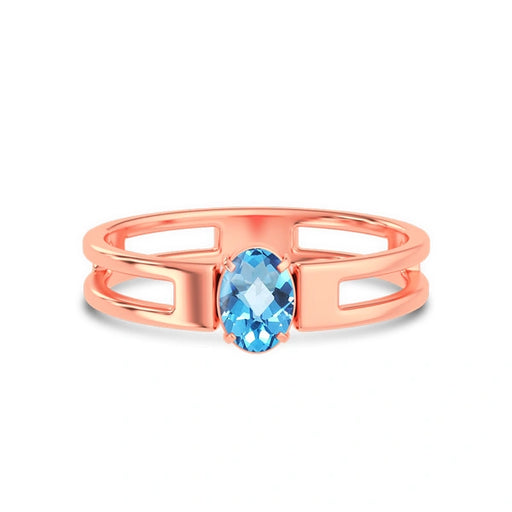 Blue Topaz Rose Gold Ring R45