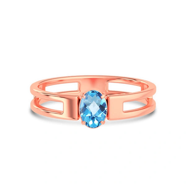 Blue Topaz Rose Gold Ring R45