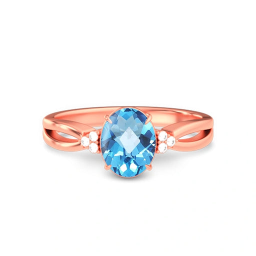 Blue Topaz Rose Gold Ring R46