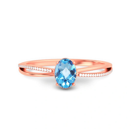 Blue Topaz Rose Gold Ring R47
