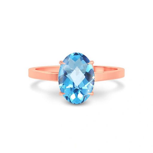 Blue Topaz Rose Gold Ring R49