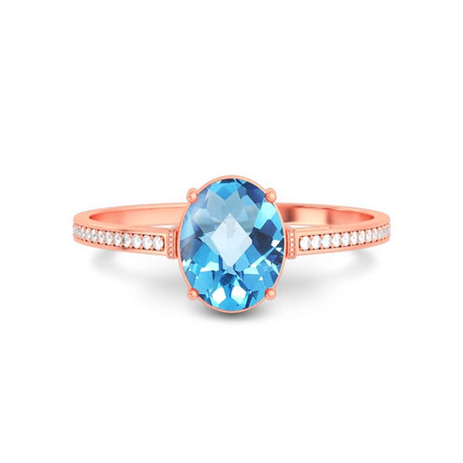 Blue Topaz Rose Gold Ring R50