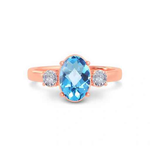 Blue Topaz Rose Gold Ring R51