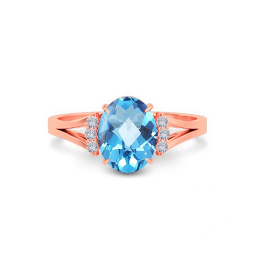 Blue Topaz Rose Gold Ring R52