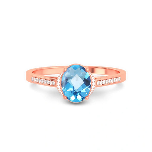 Blue Topaz Rose Gold Ring R53