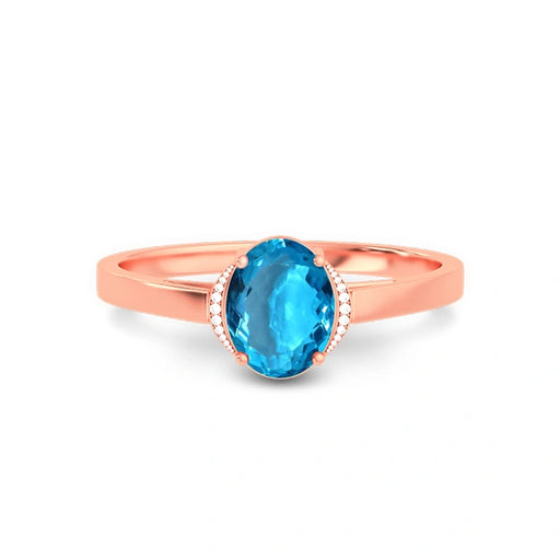 Blue Topaz Rose Gold Ring R54