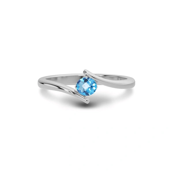 Blue Topaz Sterling Silver Ring R2
