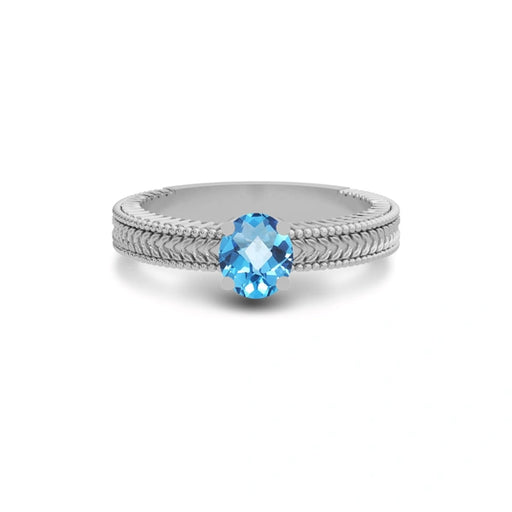 Blue Topaz Sterling Silver Ring R3