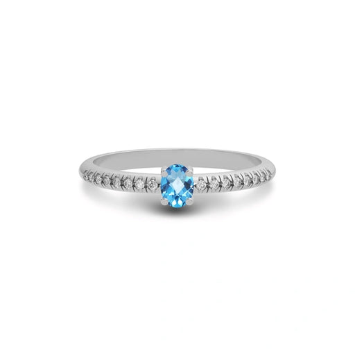 Blue Topaz Sterling Silver Ring R4