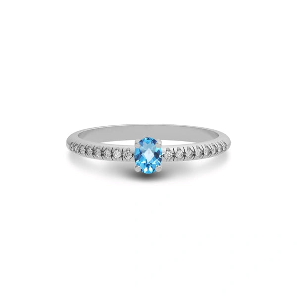 Blue Topaz Sterling Silver Ring R4