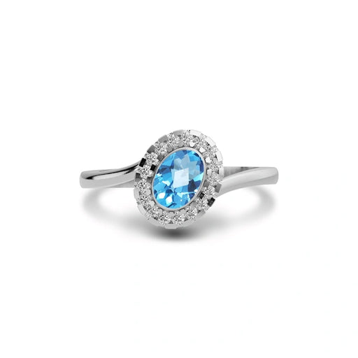Blue Topaz Sterling Silver Ring R5
