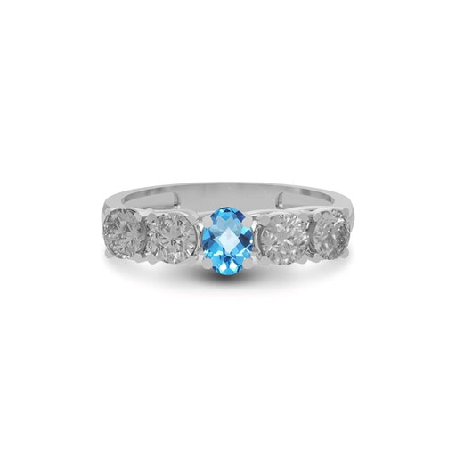 Blue Topaz Sterling Silver Ring R10