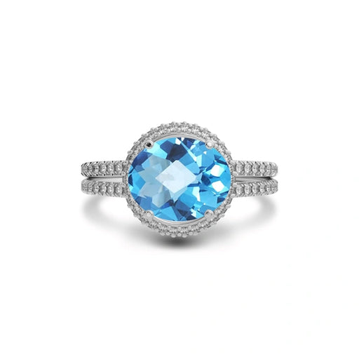 Blue Topaz Sterling Silver Ring R11