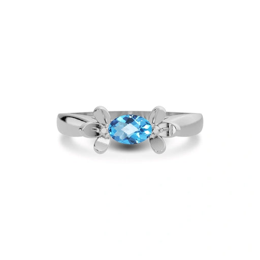 Blue Topaz Sterling Silver Ring R12