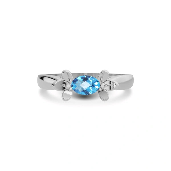 Blue Topaz Sterling Silver Ring R12