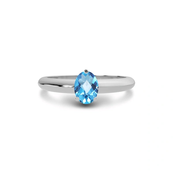 Blue Topaz Sterling Silver Ring R13