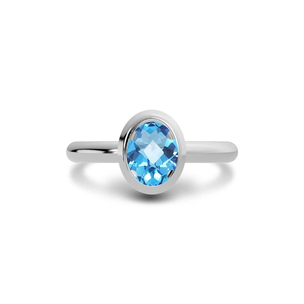 Blue Topaz Sterling Silver Ring R14