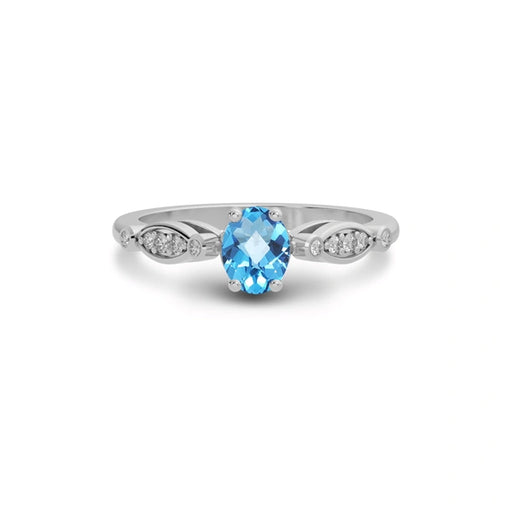 Blue Topaz Sterling Silver Ring R15