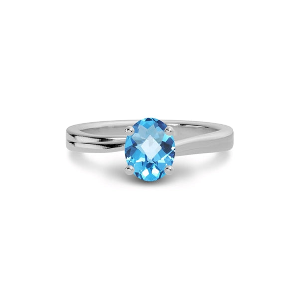 Blue Topaz Sterling Silver Ring R16