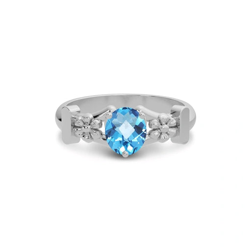 Blue Topaz Sterling Silver Ring R18