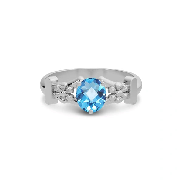 Blue Topaz Sterling Silver Ring R18