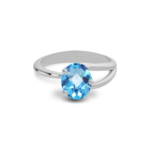 Blue Topaz Sterling Silver Ring R19