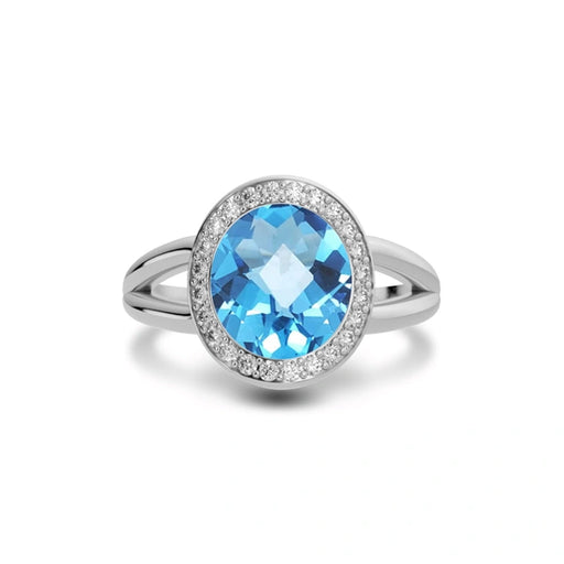 Blue Topaz Sterling Silver Ring R21