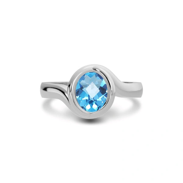 Blue Topaz Sterling Silver Ring R22