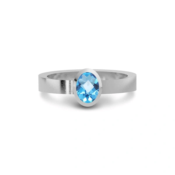 Blue Topaz Sterling Silver Ring R23
