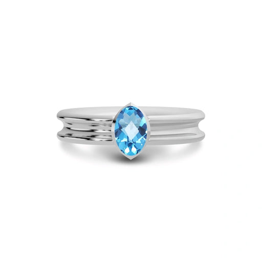 Blue Topaz Sterling Silver Ring R24