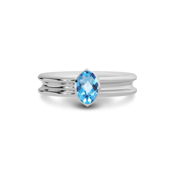 Blue Topaz Sterling Silver Ring R24