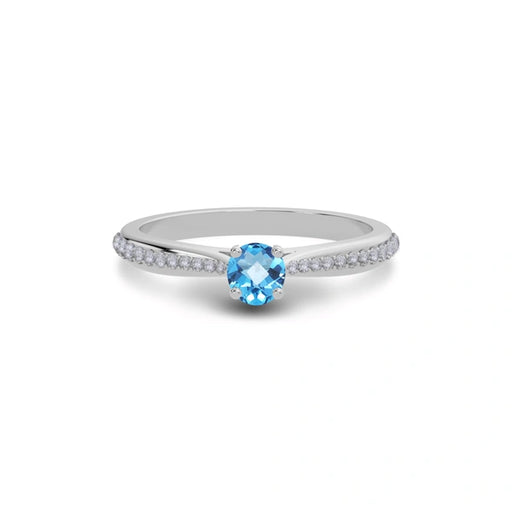 Blue Topaz Sterling Silver Ring R25