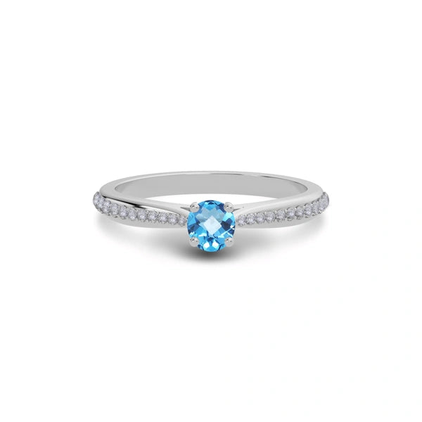 Blue Topaz Sterling Silver Ring R25