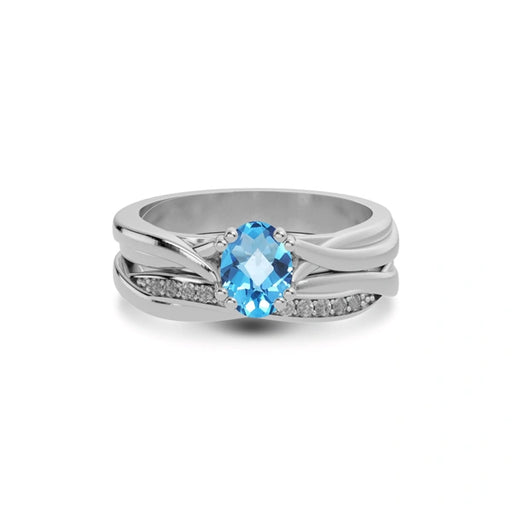 Blue Topaz Sterling Silver Ring R27