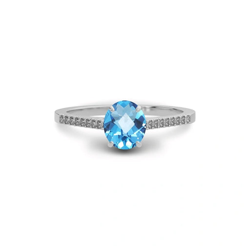 Blue Topaz Sterling Silver Ring R28