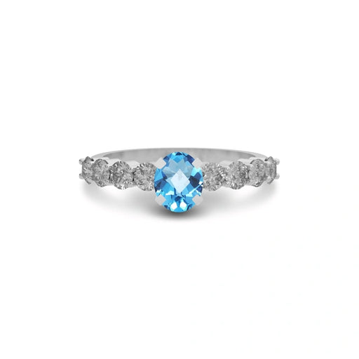 Blue Topaz Sterling Silver Ring R29