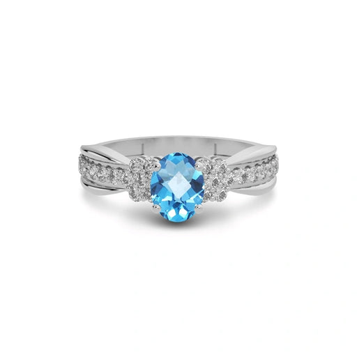 Blue Topaz Sterling Silver Ring R31