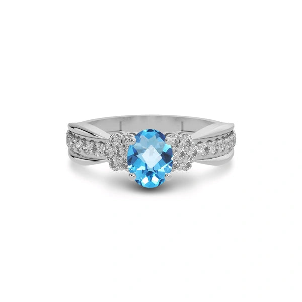 Blue Topaz Sterling Silver Ring R31