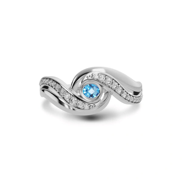 Blue Topaz Sterling Silver Ring R32