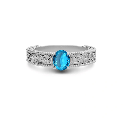 Blue Topaz Sterling Silver Ring R33