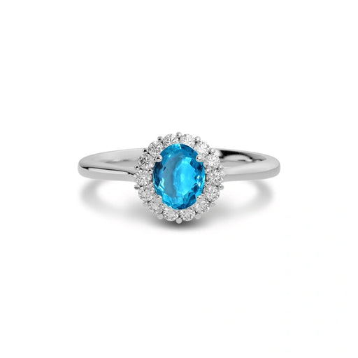Blue Topaz Sterling Silver Ring R35